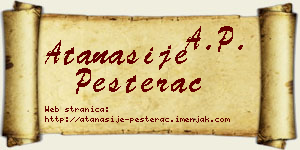 Atanasije Pešterac vizit kartica